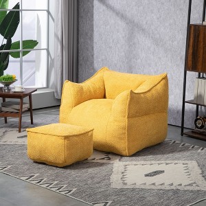NicBex High Back Bean Bag Chair for Adults and Kids,Lazy Sofa with Footstool for Living Room,Bedroom,Apartment - 1 of 4