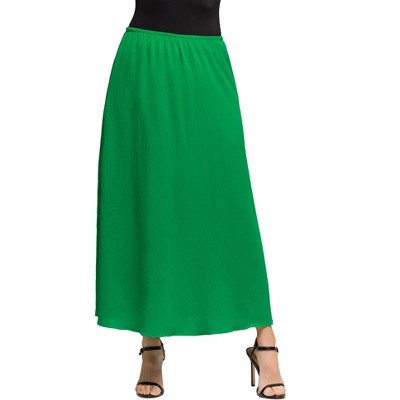 24seven Comfort Apparel Womens Elastic Waist A Line Maxi Skirt