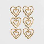SUGARFIX by BaubleBar Stacked Gold Heart Drop Earrings - Gold