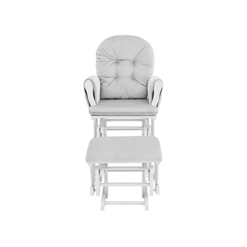 Suite Bebe Mason Glider and Ottoman - White Wood and Gray Fabric, 4 of 6