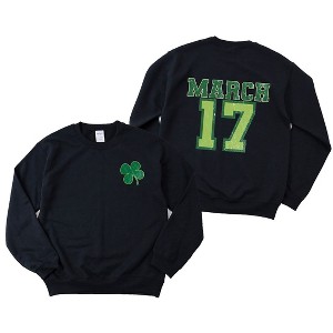 Simply Sage Market Women's Graphic Sweatshirt March Seventeenth Front And Back Design - 1 of 4