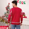 Couples Christmas Sweater Crew Neck Reindeer Snowflakes Knitted Pullover for Women Men - 2 of 4