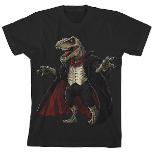Count T-Rex Youth Black Crew Neck Short Sleeve T-shirt - 1 of 3