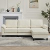 Beautyolove 4-Piece Upholstered L-Shape Convertible Sectional Couches Sofas with Ottoman - 2 of 4