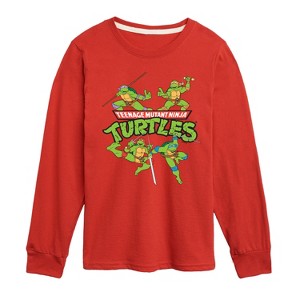 Boys' - Teenage Muntant Ninja Turtles - Group Long Sleeve Graphic T-Shirt - 1 of 3