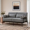 Modern Loveseat Sofa 59" Sofa Couch 2-Seater Sofa with Flexible USB Ports , Unique Cylindrical Armrests - Leovsnove - 3 of 4