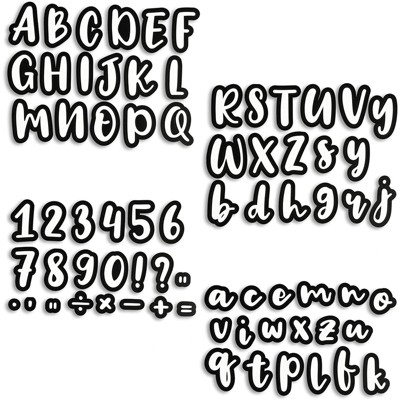 Bright Creations 146 Piece Alphabet, Numbers, Punctuation White Cutout Letters for Bulletin Board, Classroom, Chalkboard, 3.2 Inch