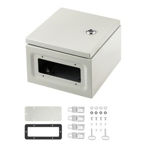 VEVOR NEMA Metal Case, 8x8x6'' NEMA 4X Metal Electric Enclosure, IP66 Water & Dust Resistant, Gray-white - 1 of 4