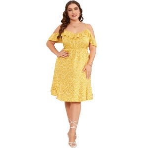 Plus Size Dress  Ruffled Waist Dress - 1 of 1