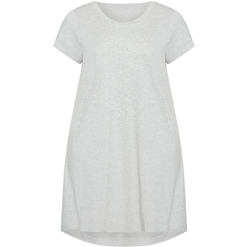 Women's Plus Size Hello Sunshine Plain Dress - gray  | ZIM & ZOE, 3 of 4