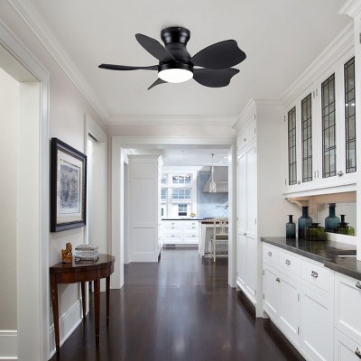 30"Indoor Small Five Blade Fan LED Dimmable Multi Speed Fan Ceiling Chandelier Fan With Remote, Timing Function, Memory Function-The Pop Home