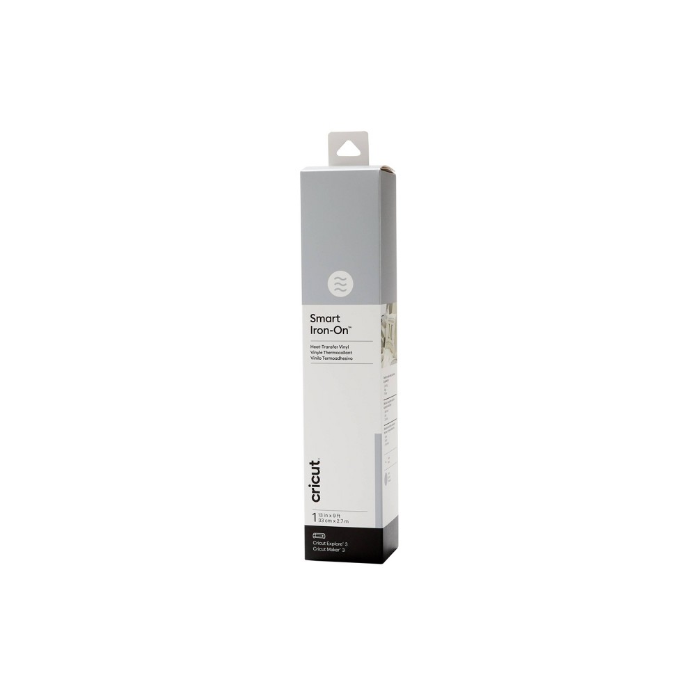 Cricut 9' Smart Iron-On Vinyl - Silver: Compatible with Explore 3 & Maker 3, PET Material, 12" Width, Craft Cutting
