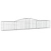 vidaXL Galvanized Iron Gabion Fence - 2 Decorative Sound-Insulating Garden Wall Baskets, 157.5x19.7x23.6/31.5 Inches - 3 of 4