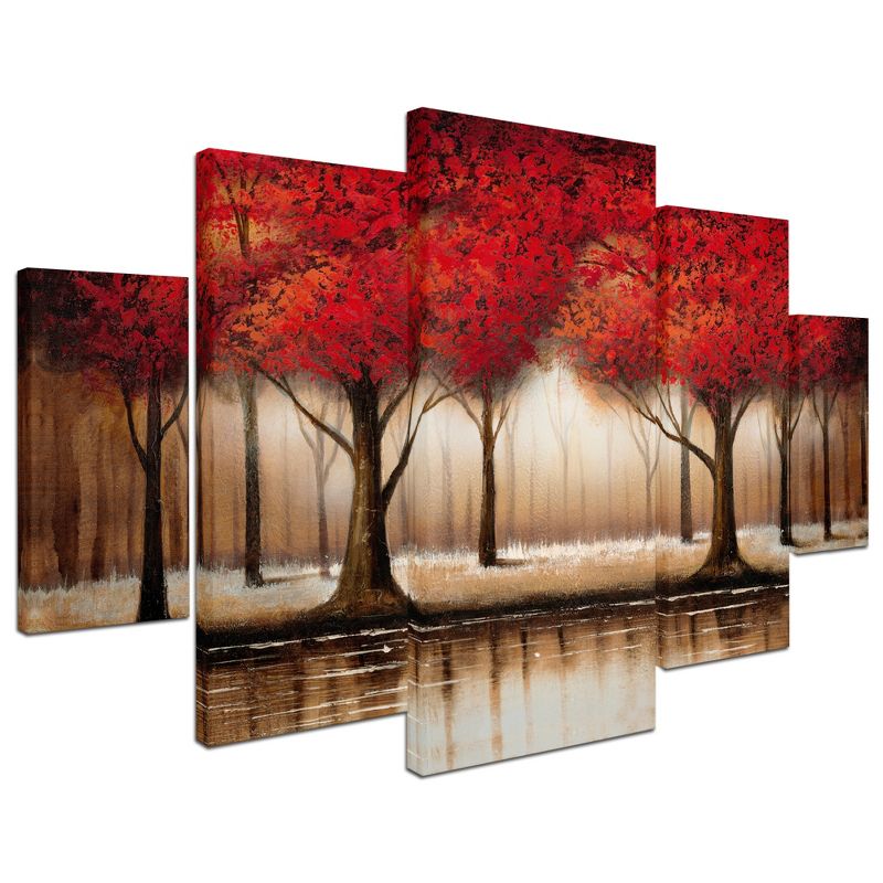 Trademark Fine Art -QVC ONLY Lavish Home Rio 'Parade of Red Trees' Multi Panel Art Set, 1 of 4