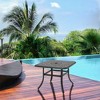 Cast Aluminum Square Patio Side Table with Umbrella Hole - Antique Brown - Crestlive Products: Outdoor Dining, Adjustable Height, Rust-Resistant - 2 of 4
