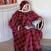 Tirrinia Fleece Hood Wearable Blanket for Adults, Comfy Warm Plush Throw with Sleeves TV Blanket Wrap Robe Hoodie Cover for Sofa, 72" x 55" - 4 of 4