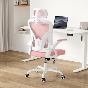 Infurnic Task and Office Chairs, Ergonomic Office Chair with Adjustable Lumbar Support and Armrests, for Home and Office, Pink, 23.43"*23.43"*56.69" - 1 of 4