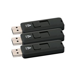 V7 4GB USB 2.0 Flash Drives 3/Pack VF24GAR-3PK-3N - 1 of 2