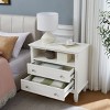 Mid-Century Modern Nightstand with USB Ports and 2 Drawers, 28in Solid Wood Bedside Table for Bedroom or Small Spaces-3irtyhousy - 2 of 4
