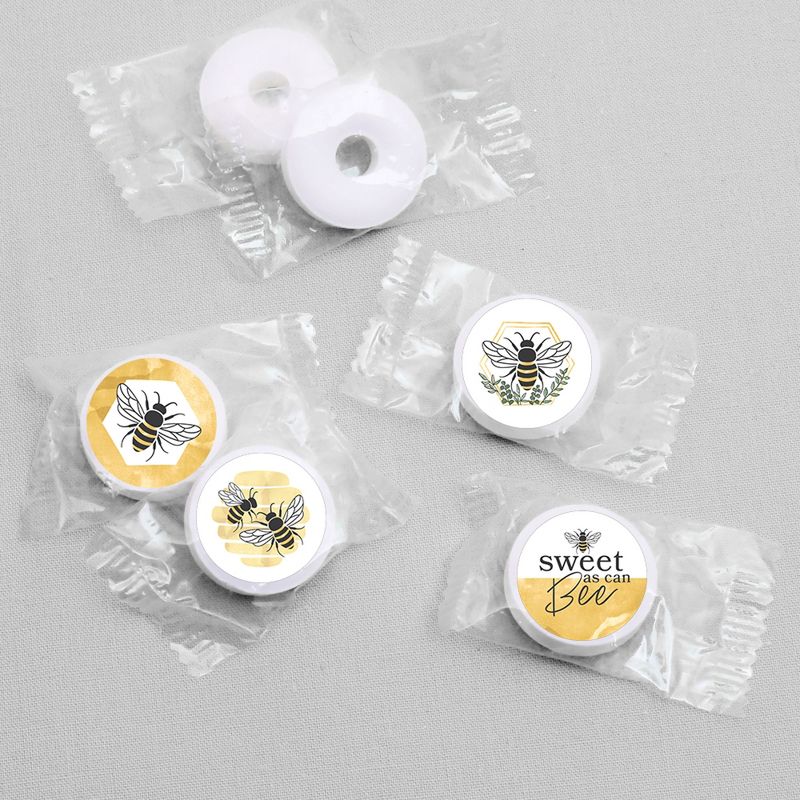 Big Dot of Happiness Little Bumblebee - Bee Baby Shower or Birthday Party Round Candy Sticker Favors - Labels Fits Chocolate Candy (1 sheet of 108), 3 of 6
