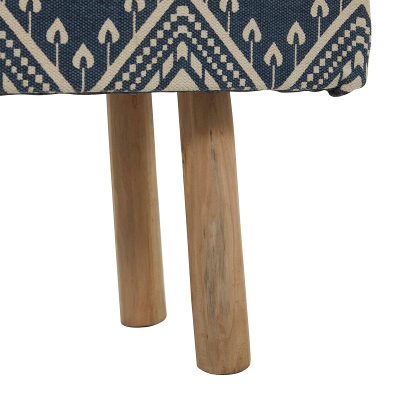 Bohemian Wood Cotton Upholstered Bench - Olivia & May, 4 of 8