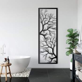 Sussexhome Tree Branch Metal Wall Decor for Home and Outside - Wall-Mounted Geometric Wall Art Decor - Drop Shadow 3D Effect Wall Decoration