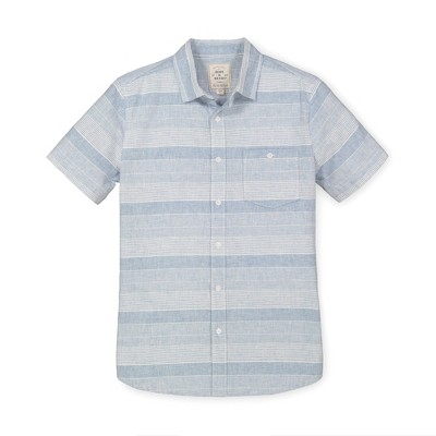 Hope & Henry Mens' Linen Short Sleeve Button Down Shirt : Target