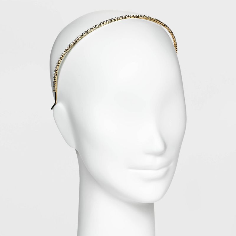 Rhinestone and Pearl Bead Headband Set 2pc - A New Day&#8482; Gold, 4 of 6