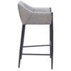 Slate Gray Poly Linen Barstool, 40" H with Steel Frame by Zuo Modern - 4 of 4