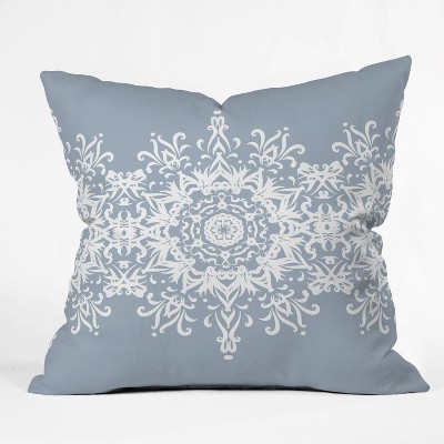 16"x16" Lisa Argyropoulos Snowfrost Square Throw Pillow Blue - Deny Designs