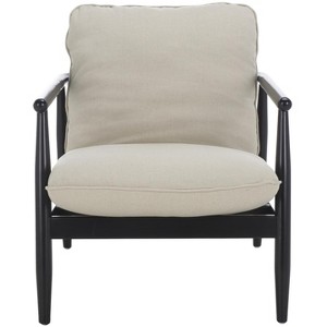 Amias Accent Chair - ACH5206 - Grey/Matte Black - Safavieh - 1 of 4