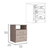 NicBex 19.9 inch High Nightstand with 2 Drawers,Modern Side Table with Open Top Shelves,Bedside Table for Bedroom,Living Room,Black/Gray/White - 3 of 4