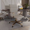 LeisureMod Harris High-Back Office Chair, Leather Upholstery with Adjustable Height, Lumbar Support, Swivel Seat and Gold Base for Home or Office - 2 of 4