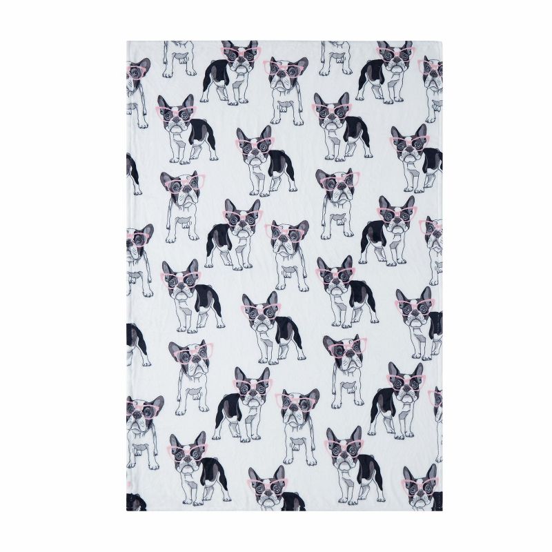 Kate Aurora "Frenchie" French Bulldog Puppy Ultra Soft & Plush Oversized Accent Throw Blanket - 50 in. W x 70 in. L, 3 of 4