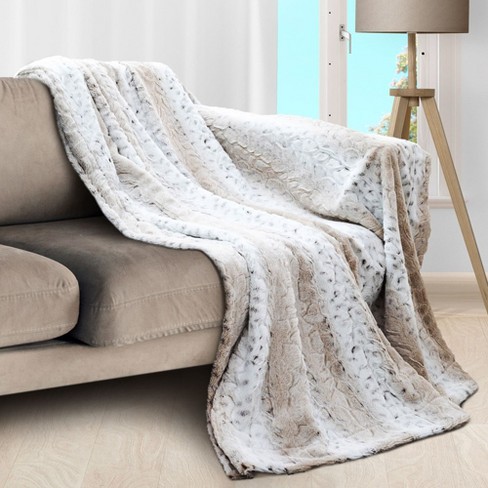 Cheer Collection Embossed Faux Fur Throw Blanket : Target