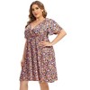 LXT-Plus Size Summer Dress A-Line Swing Floral Party Midi Dresses - 3 of 4