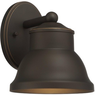 Franklin Iron Works Dannington 9 1/4" High Oil-Rubbed Bronze Industrial Outdoor Wall Light