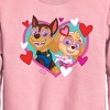 Boys' - Paw Patrol - Chase Sky Hearts Graphic Long Sleeve Fleece Sweatshirt - 2 of 3