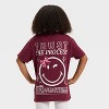 Girls' SmileyWorld 'Trust The Process' Oversized Short Sleeve Graphic T-Shirt - Red - 3 of 4