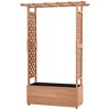 Outsunny Raised Garden Bed with Trellises and Roof for Climbing Plant Vine, Hanging Flowers, 70.75"H Outdoor Wood Planter Box with Drainage & Filter - 4 of 4