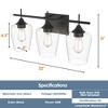 Costway 3-Light Wall Sconce Modern Bathroom Vanity Light Fixtures with Clear Glass Shade - 3 of 4