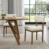 ORRD Modern Dining Chairs Set of 2, Upholstered Boucle Accent Chairs with Solid Wood Legs, White, Contemporary Kitchen Seat - 2 of 4