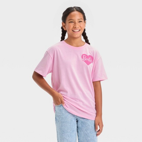  Barbie Logo Heart V-Neck T-Shirt : Clothing, Shoes & Jewelry