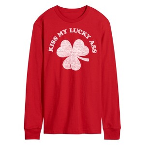 Men's - Instant Message - Kiss My Lucky Ass Long Sleeve Graphic T-Shirt - 1 of 4