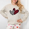 Simply Sage Market Women's Graphic Sweatshirt Buffalo Plaid Hearts - 2 of 3