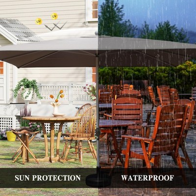 Vynxaria Rectangle Patio Umbrella - Navy Blue, Durable, UV-Resistant with Crank Lift