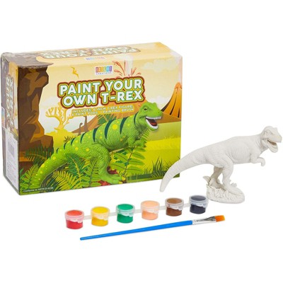 Bright Creations Paint Your Own Dinosaur Kit for Kids, with Paint Pots, Brush, Ceramic T-Rex Figure