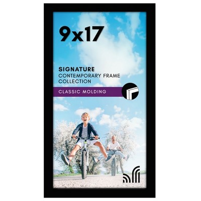Americanflat 9x17 Picture Frame with Shatter-Resistant Glass - Signature - Gallery-Style Frames Made of Engineered Wood - Photo Frame - Black