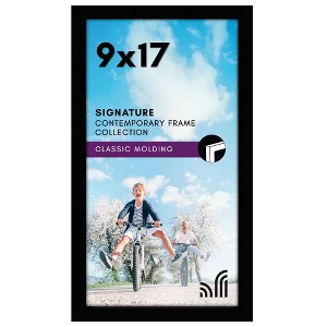 Americanflat 9x17 Picture Frame with Shatter-Resistant Glass - Signature - Gallery-Style Frames Made of Engineered Wood - Photo Frame - Black - 1 of 1