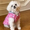 Doggie Design Weekender Dog Sweatshirt Hoodie - Pink and White Plaid Flannel - 4 of 4